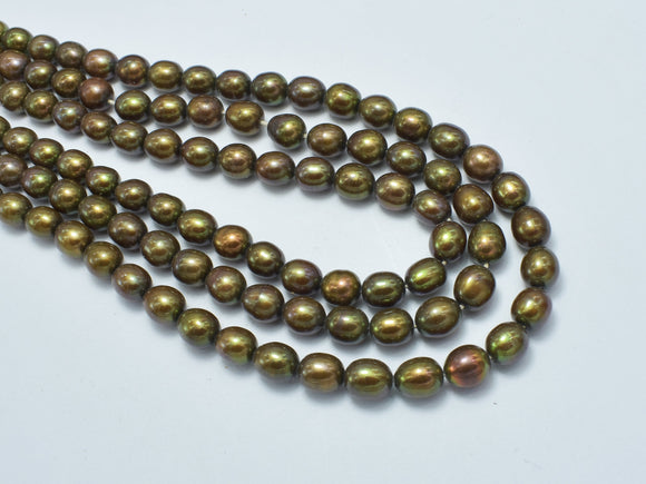 Fresh Water Pearl, Brown, 6x7mm Rice Beads-BeadDirect