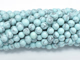 Turquoise Howlite-Light Blue, 6mm Round Beads-Gems: Round & Faceted-BeadDirect
