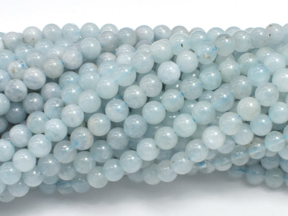 Genuine Aquamarine Beads, 4mm (4.7mm) Round beads-Gems: Round & Faceted-BeadDirect