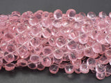 Glass Beads-Pink, 8x11mm Flat Teardrop beads, 11.5 Inch-Pearls & Glass-BeadDirect