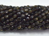 Golden Obsidian, 4mm (4.5mm) Faceted Coin-Gems:Oval,Rectangle,Coin-BeadDirect
