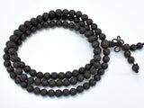 Matte Black Sandalwood Beads, 6mm(6.3mm) Round-Wood-BeadDirect