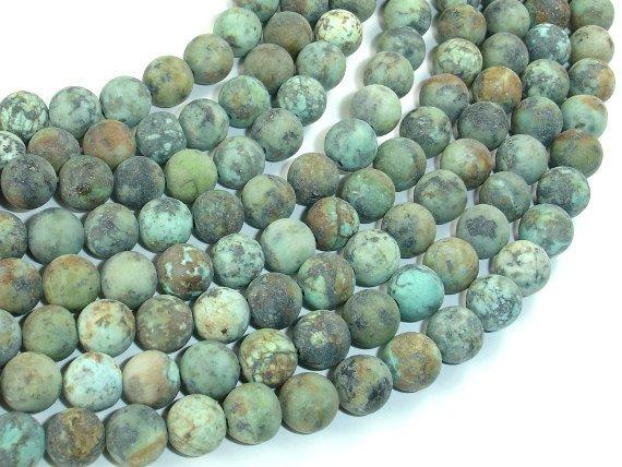 Matte African Turquoise, 8mm Round Beads-Gems: Round & Faceted-BeadDirect