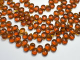 Glass Beads-Smoky, 8x11mm Flat Teardrop beads, 12 Inch-BeadDirect