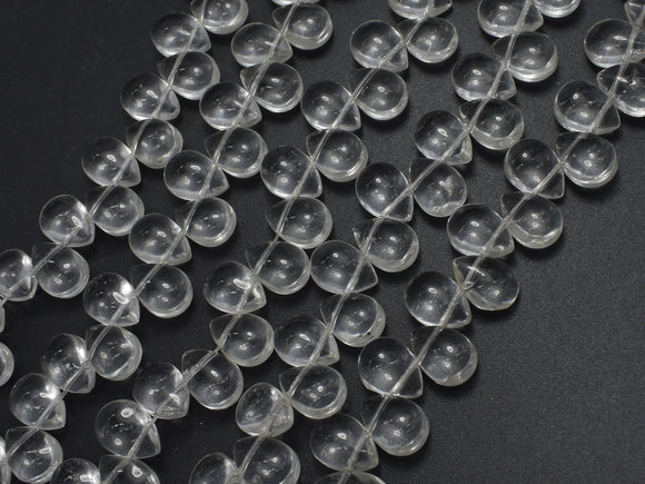 Glass Beads-Clear, 8x11mm Flat Teardrop beads, 12 Inch-BeadDirect