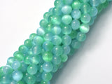 Selenite - Green & Blue, 8mm (8.5mm) Round-BeadDirect