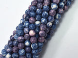 Rain Flower Stone, Blue & Purple, 6mm (6.7 mm) Round-BeadDirect