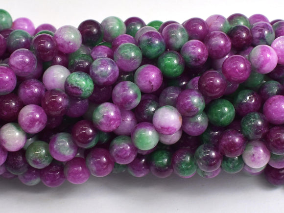 Jade - Ruby & Green, 6mm Round-BeadDirect