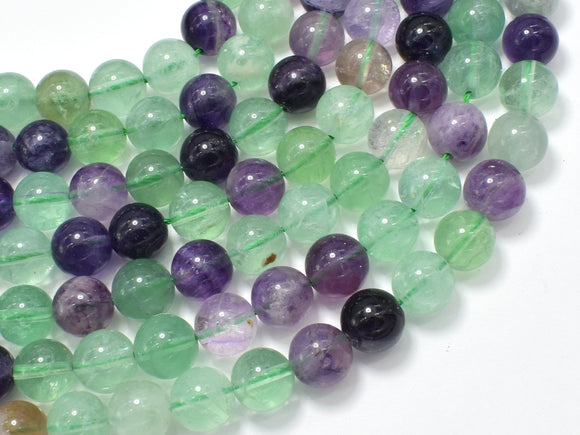 Fluorite Beads, Rainbow Fluorite, 10mm (9.8mm) Round-BeadDirect