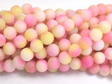 Matte Jade - Pink & Yellow, 8mm Round-BeadDirect