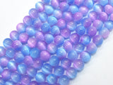 Selenite - Purple & Blue, 8mm (8.5mm) Round-BeadDirect