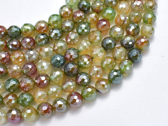 Mystic Coated Rainbow Agate, 8mm Faceted Round-BeadDirect
