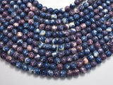 Rain Flower Stone, Blue & Purple, 6mm (6.7 mm) Round-BeadDirect