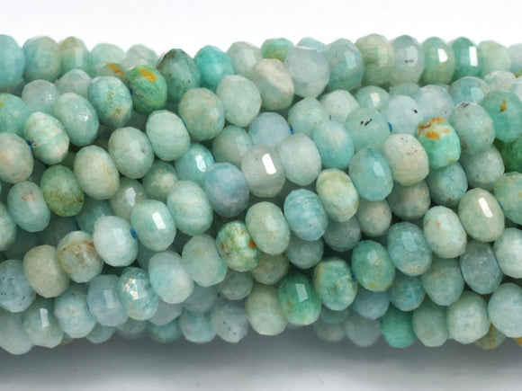 Amazonite, 2.8x4mm Micro Faceted Rondelle