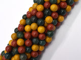 Alashan Agate-Green / Yellow / Red, 8mm-BeadDirect