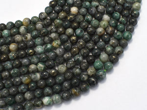 Pyrite in Green Jade, 6mm (6.3mm) Round