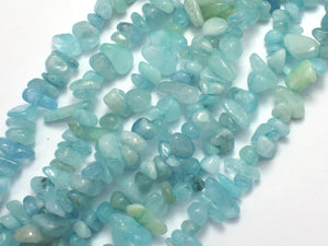 Aquamarine, 4-10mm Chips Beads, 32 Inch-BeadDirect