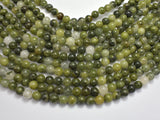 Green Line Quartz Beads, 8mm, Round-BeadDirect
