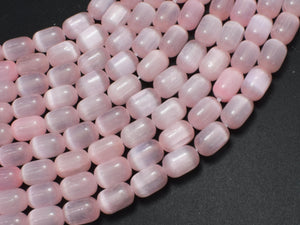 Selenite, Gypsum, Pink, 6x9mm Tube-BeadDirect