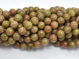 Chinese Unakite Beads, Round, 8mm-BeadDirect