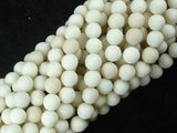 Matte White Fossil Jasper Beads, 6mm (6.3mm)-BeadDirect