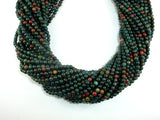 Indian Bloodstone Beads, 4mm (4.6mm) Round Beads