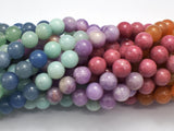 Mixed Stone, Rhodonite, Amazonite, Aventurine, Lepidolite, 8mm (8.6mm)-BeadDirect