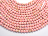 Shell Howlite-Pink, with Trochus Shell, 6mm (6.5mm)-BeadDirect