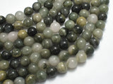 Green Line Quartz Beads, 8mm, Round