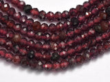 Red Garnet, 2x2.8mm Micro Faceted Rondelle