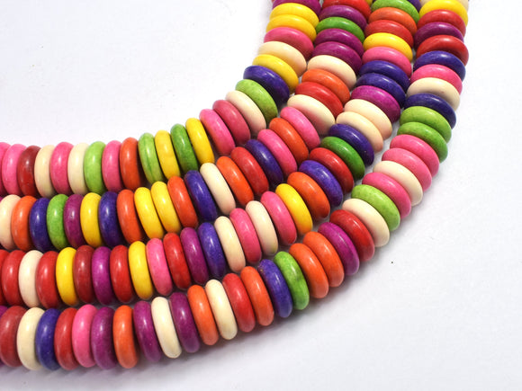 Howlite-Multicolor, 12x3.7mm Disk Beads-BeadDirect