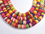 Howlite-Multicolor, 12x3.7mm Disk Beads-BeadDirect