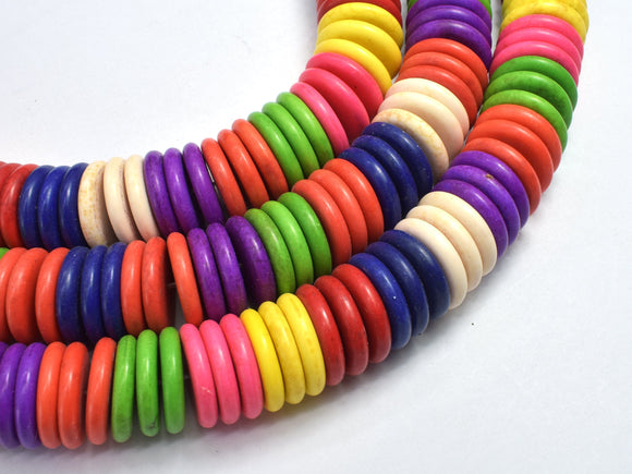 Howlite-Multicolor, 18x3.5mm Disk Beads-BeadDirect