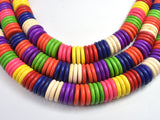 Howlite-Multicolor, 18x3.5mm Disk Beads-BeadDirect