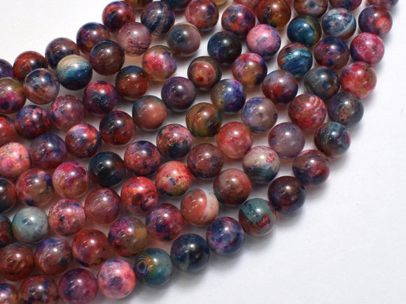 Agate - Multi Color, 8mm Round-BeadDirect