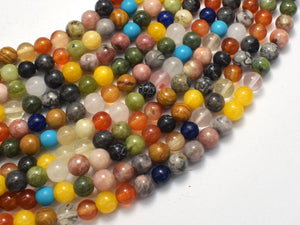 Mixed Stone, 6mm Round Beads-BeadDirect