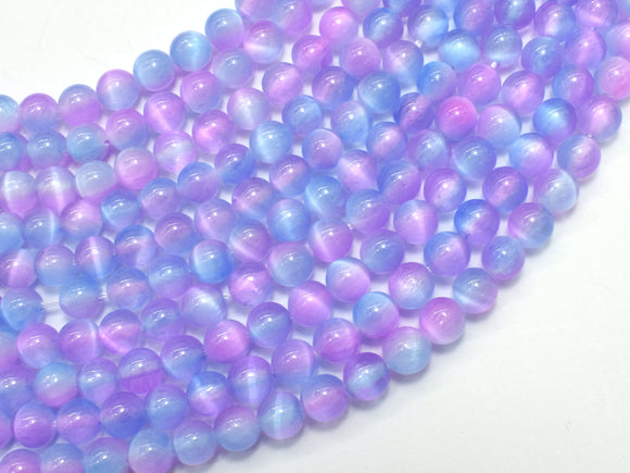 Selenite - Purple & Blue, 6mm (6.5mm) Round-BeadDirect