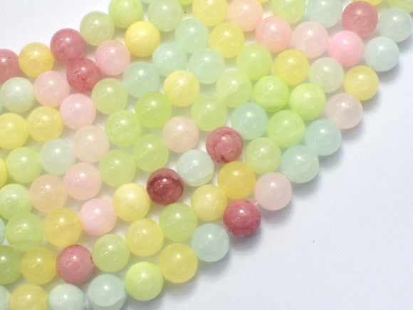 Jade - Multi Color, 8mm (8.5mm) Round-BeadDirect