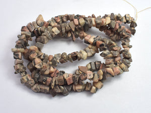 Pink Zebra Jasper, 4-9 Chips Beads, 34 Inch-BeadDirect