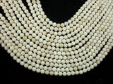 Matte White Fossil Jasper Beads, 6mm (6.3mm)-BeadDirect
