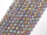 Mystic Coated Gray Agate, 8mm Faceted Round Beads, AB Coated-BeadDirect
