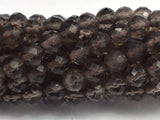 Smoky Quartz, 4mm Micro Faceted Round-BeadDirect