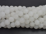 Matte White Jade 10mm Round Beads-BeadDirect