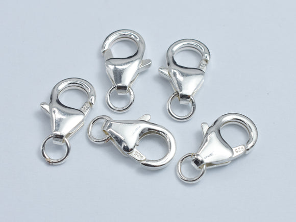 2pcs 925 Sterling Silver Lobster Claw Clasp, 11x6mm