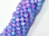 Selenite - Purple & Blue, 8mm (8.5mm) Round-BeadDirect