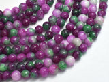 Jade - Ruby & Green, 6mm Round-BeadDirect