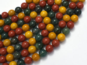 Alashan Agate-Green / Yellow / Red, 8mm-BeadDirect