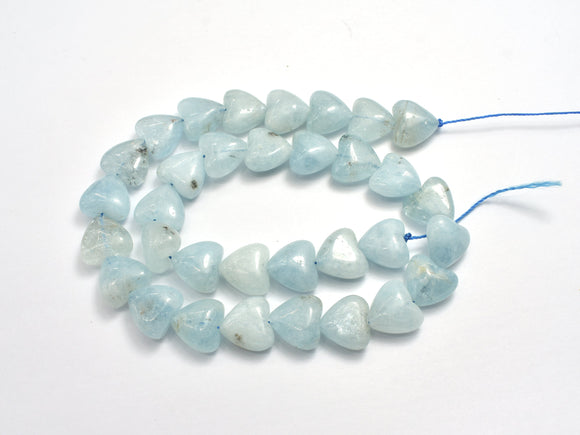 Aquamarine 12mm Heart Beads-BeadDirect