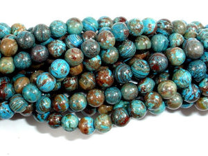 Blue Calsilica Jasper Beads, 4mm (4.5mm) Round Beads-BeadDirect