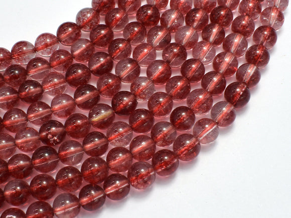 Quartz - Red, 8mm (7.8mm) Round-BeadDirect